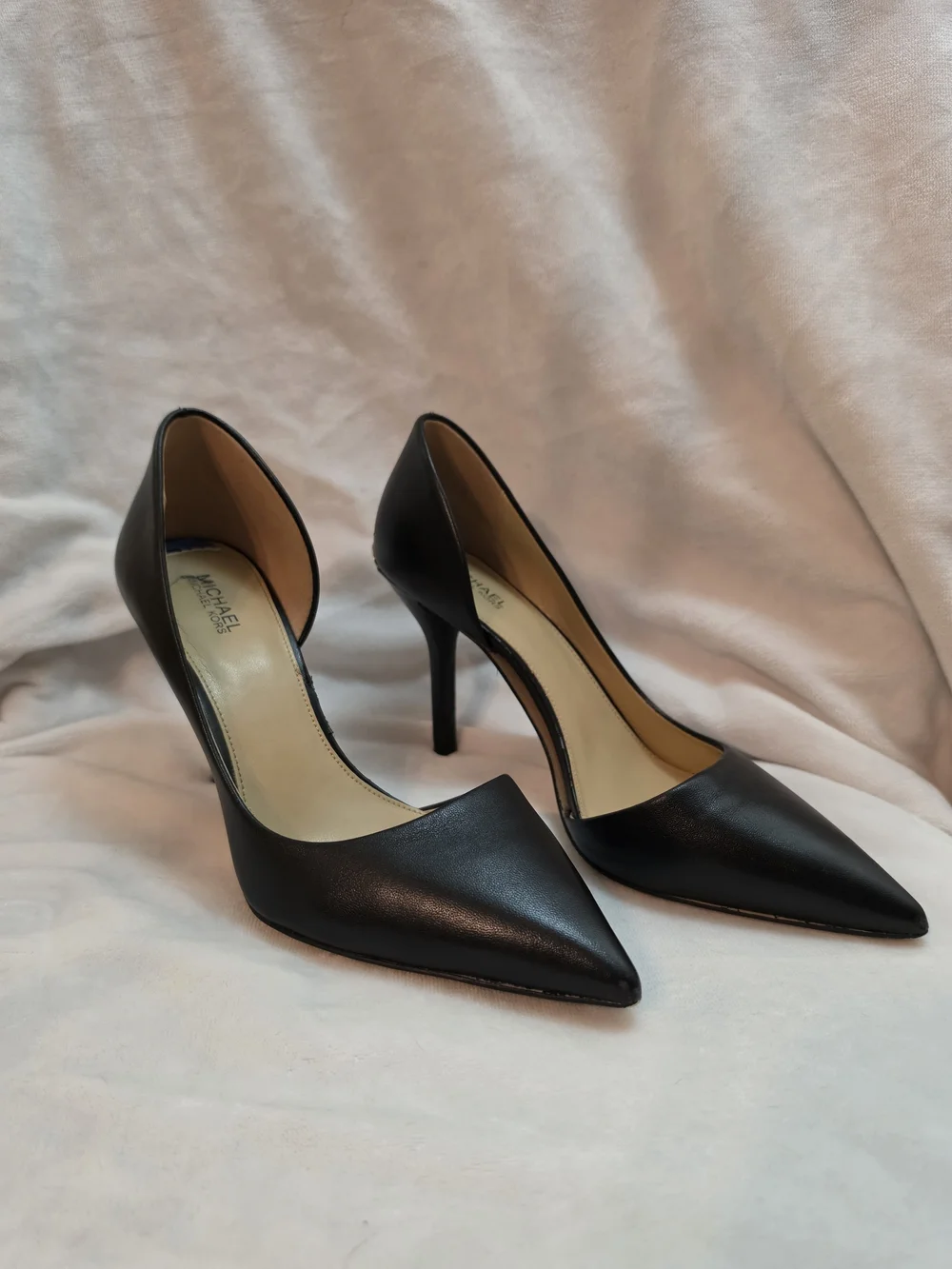 MICHAEL Michael Kors Black Pointed-Toe Leather Stiletto Pumps